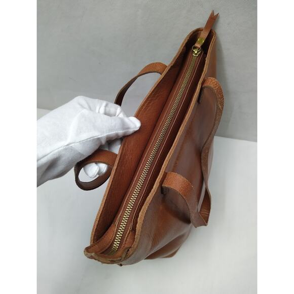 Madewell Brown Leather Double Handles Tote Bag - Picture 8 of 16